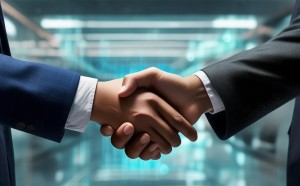 商务握手，连接与信任的动态图未来